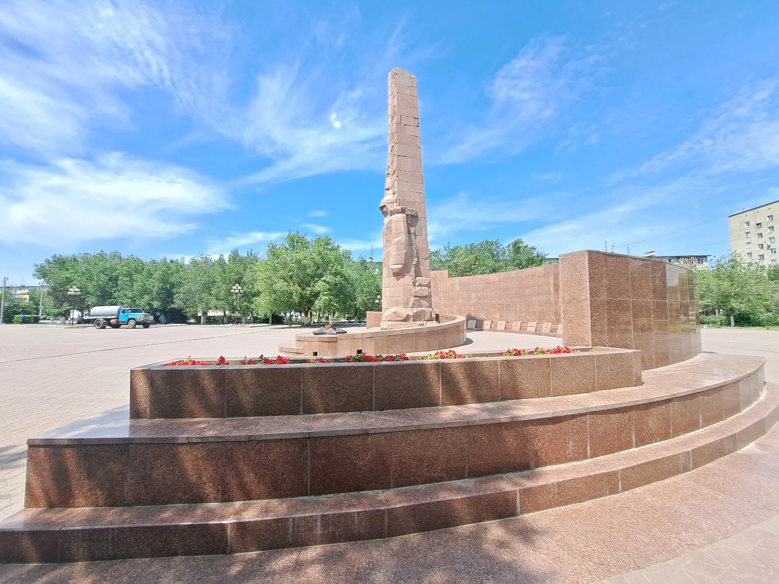 Obelisk of Glory dedicated to Aktobe residents who fell for the Motherland during the Great Patriotic War